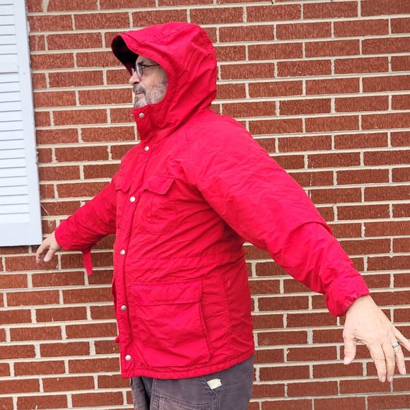 Vintage LL Bean Baxter State Parka Red with Plaid lining Size Large - Picture 2 of 11